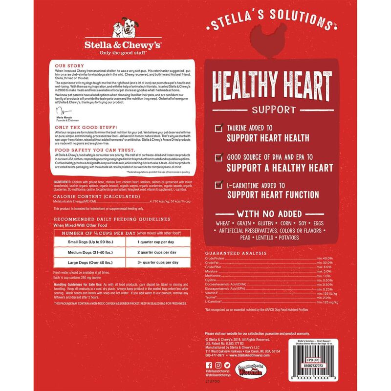 Stella & Chewy'S Stella'S Solutions Freeze Dried Chicken Healthy Heart Support Dog Food image number 2