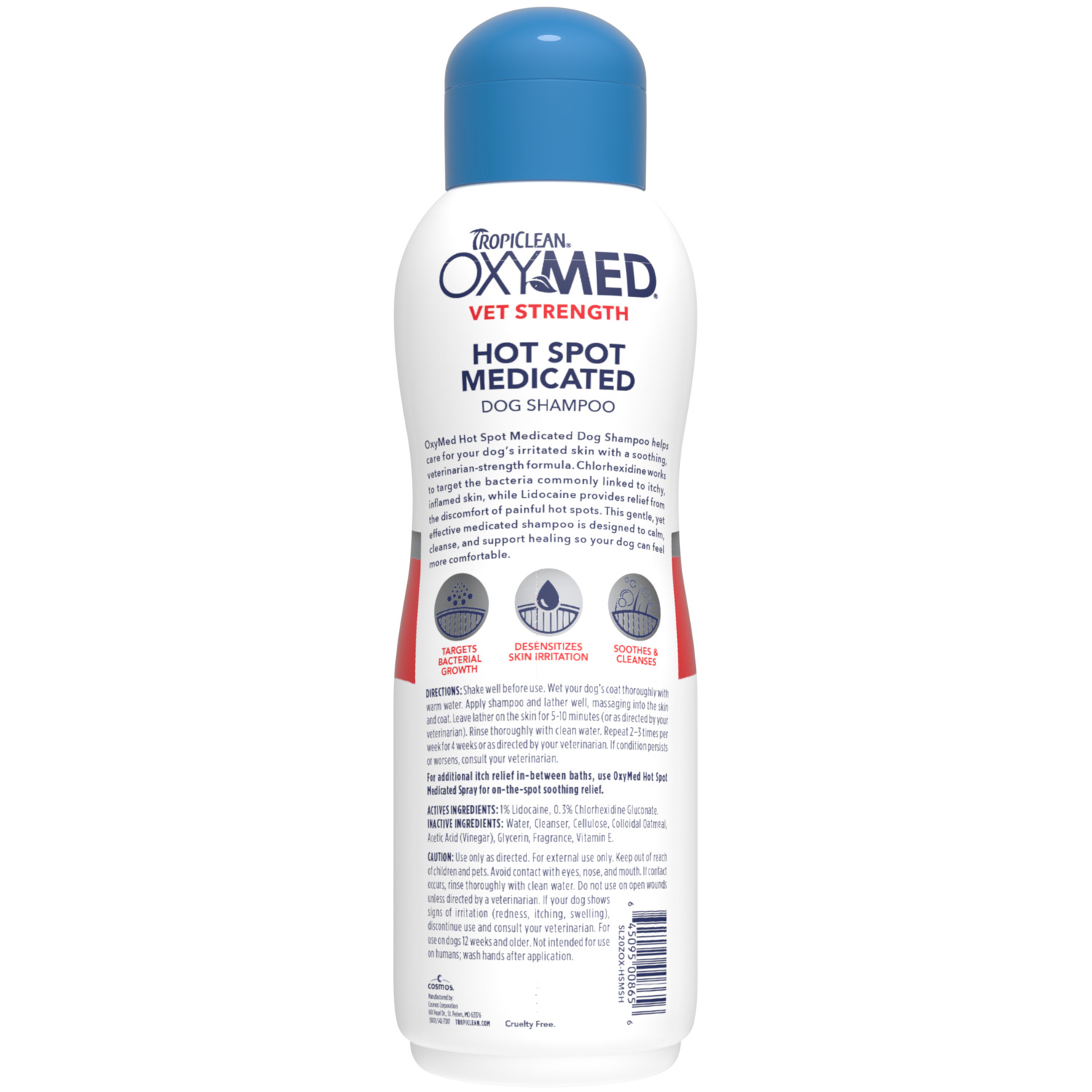 Tropiclean Oxymed Vet Strength Hot Spot Medicated Dog Shampoo, 20-Oz
