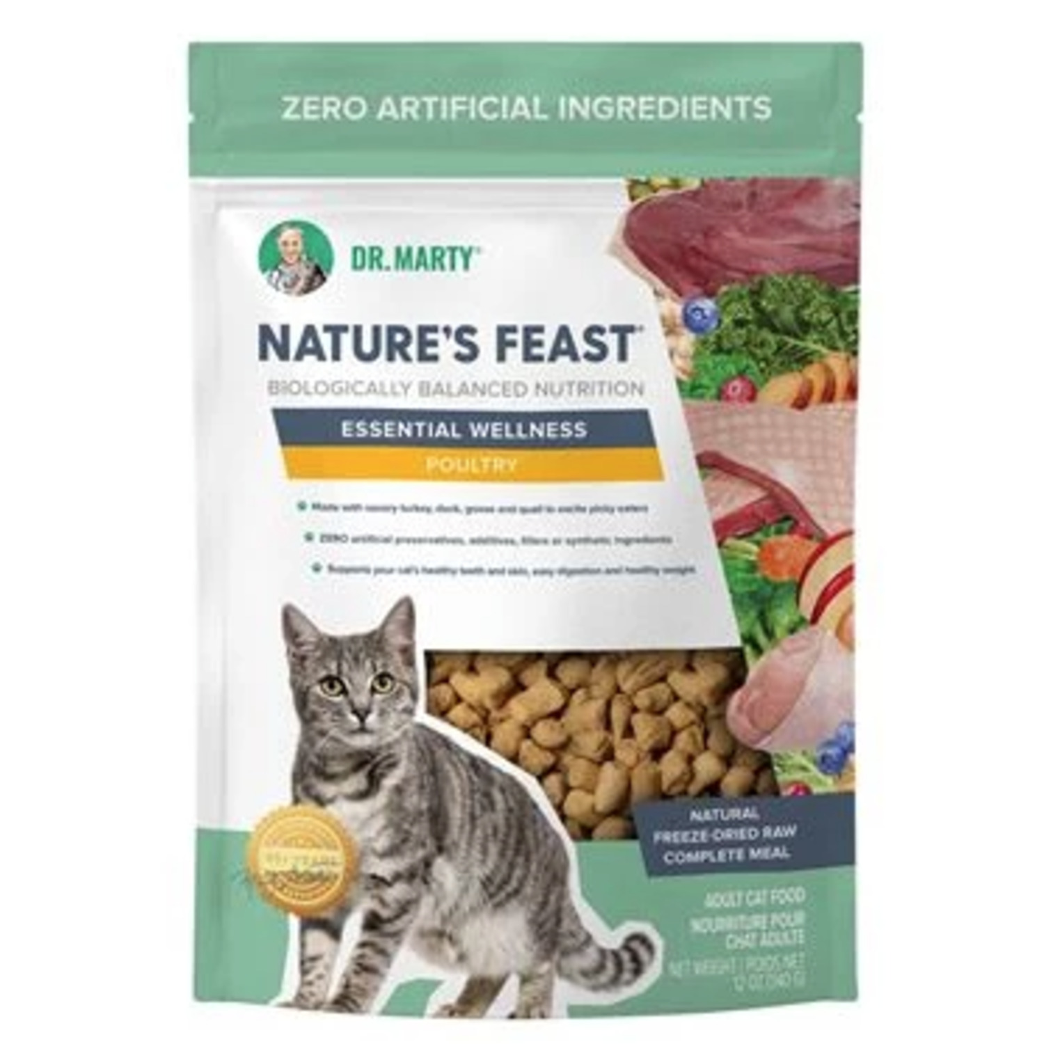 Dr. Marty Nature's Feast Essential Wellness Poultry Freeze Dried Raw Cat Food Dr. Marty Nature's Feast Essential Wellness Poultry Freeze Dried Raw Cat Food