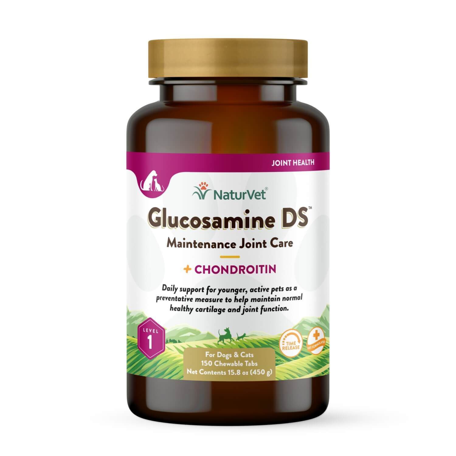 Naturvet Glucosamine Ds Level 1 Hip & Joint Maintenance Care Chewable Tabs For Dogs & Cats