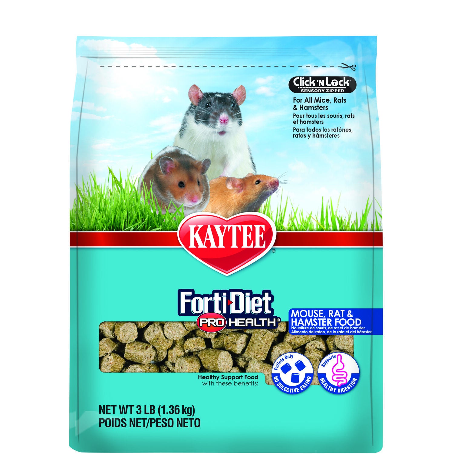 Kaytee Forti-Diet Pro Health Mouse And Rat Food, 3Lb