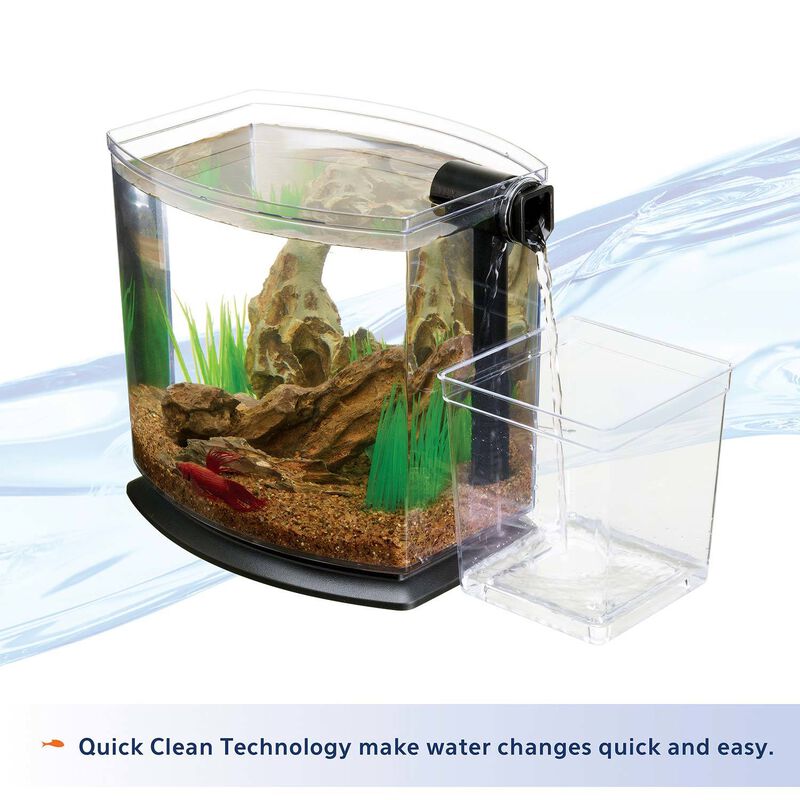 Betta Bow With Quick Clean Technology Desktop Aquarium Kit 1 Gal image number 3