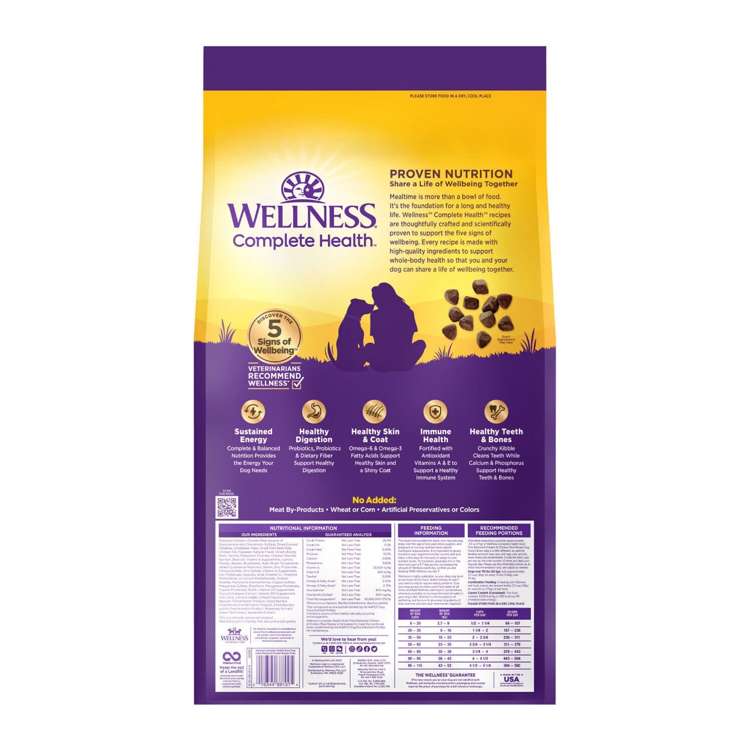 Wellness Complete Health Dry Dog Food, Grain-Free, Natural, Chicken Recipe, 12-Pound Bag