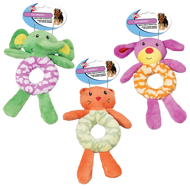 Spot Lil Spots Plush Ring 7.5" Dog Toy, Assorted