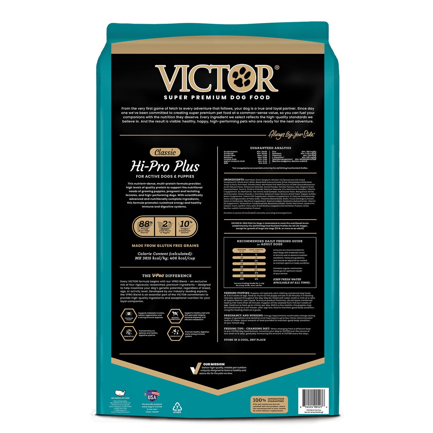 Victor Classic Hi-Pro Plus Dry Dog Food, 50-Lb Bag