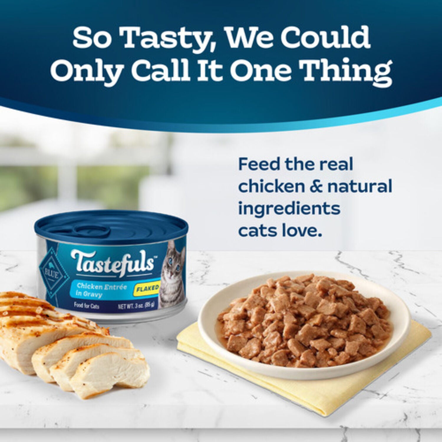 Blue Buffalo Tastefuls Natural Flaked Chicken Entree In Gravy Wet Cat Food, 3-Oz