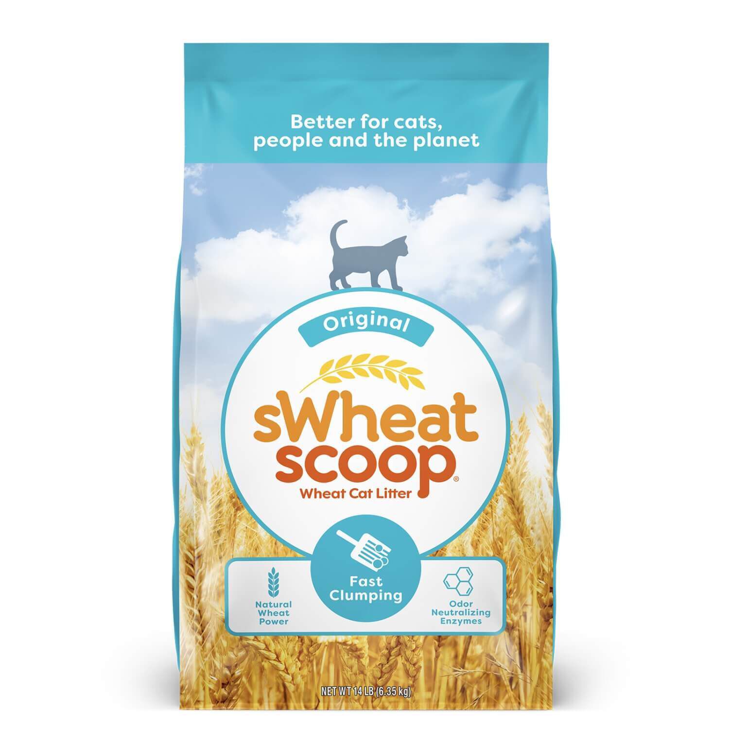 FastClumping Unscented Natural Clumping Wheat Cat Litter 14lb Pet Supermarket