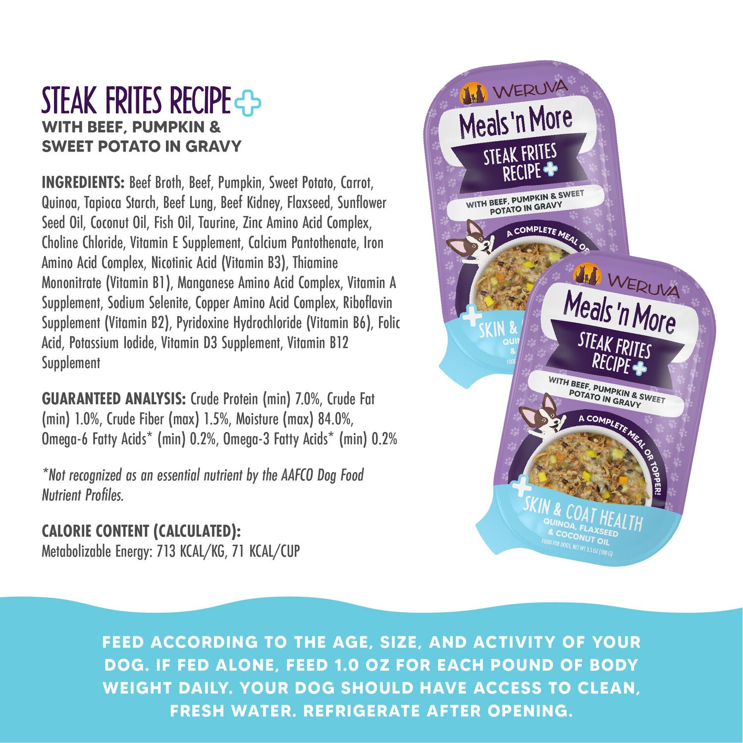 Weruva Dog Meals 'N More Natural Wet Dog Food & Topper Jammin' Salmon Recipe Plus Skin & Coat Health, 3.5-Oz