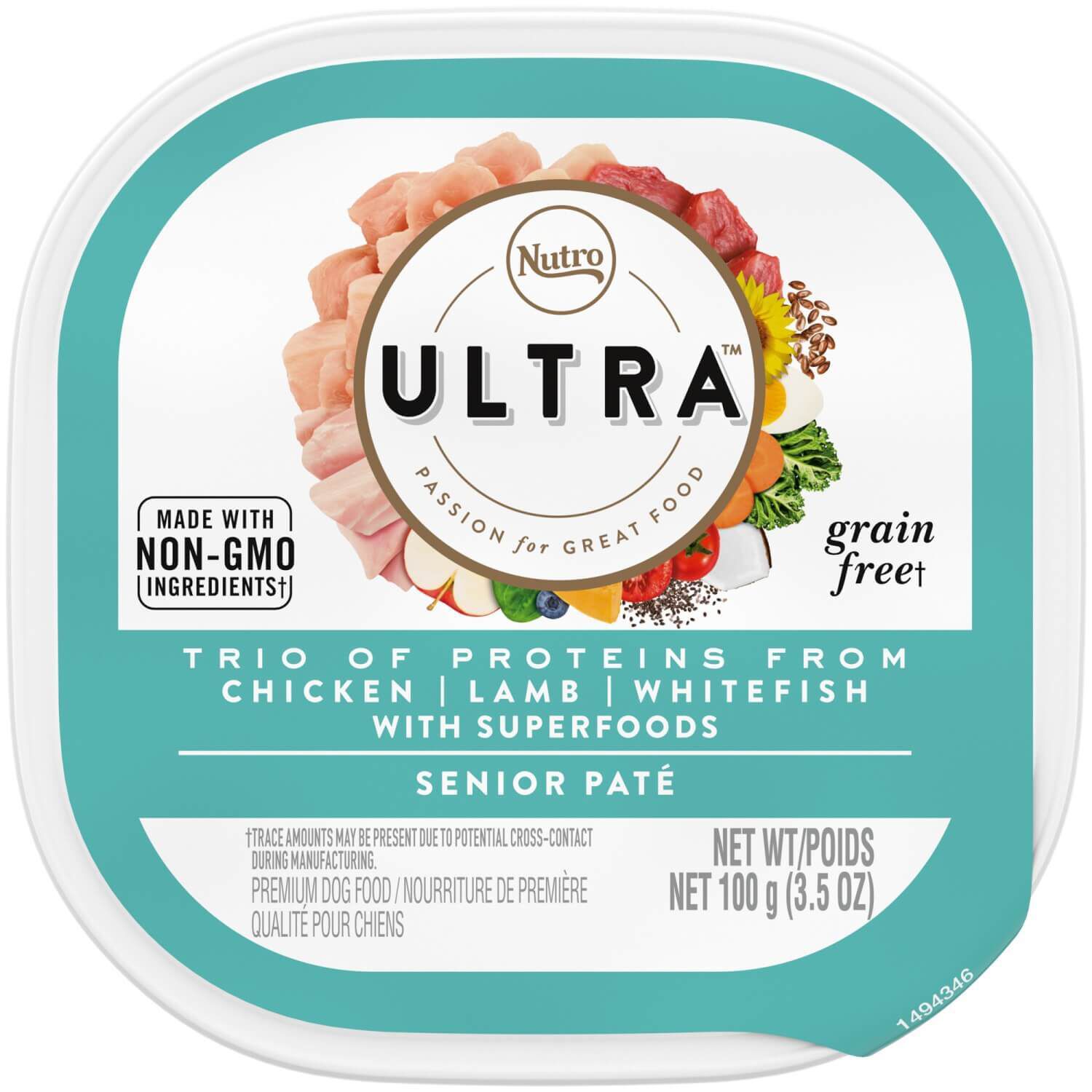 Nutro Ultra Senior Grain Free Trio Of Proteins Chicken, Lamb & Whitefish Pate Wet Dog Food