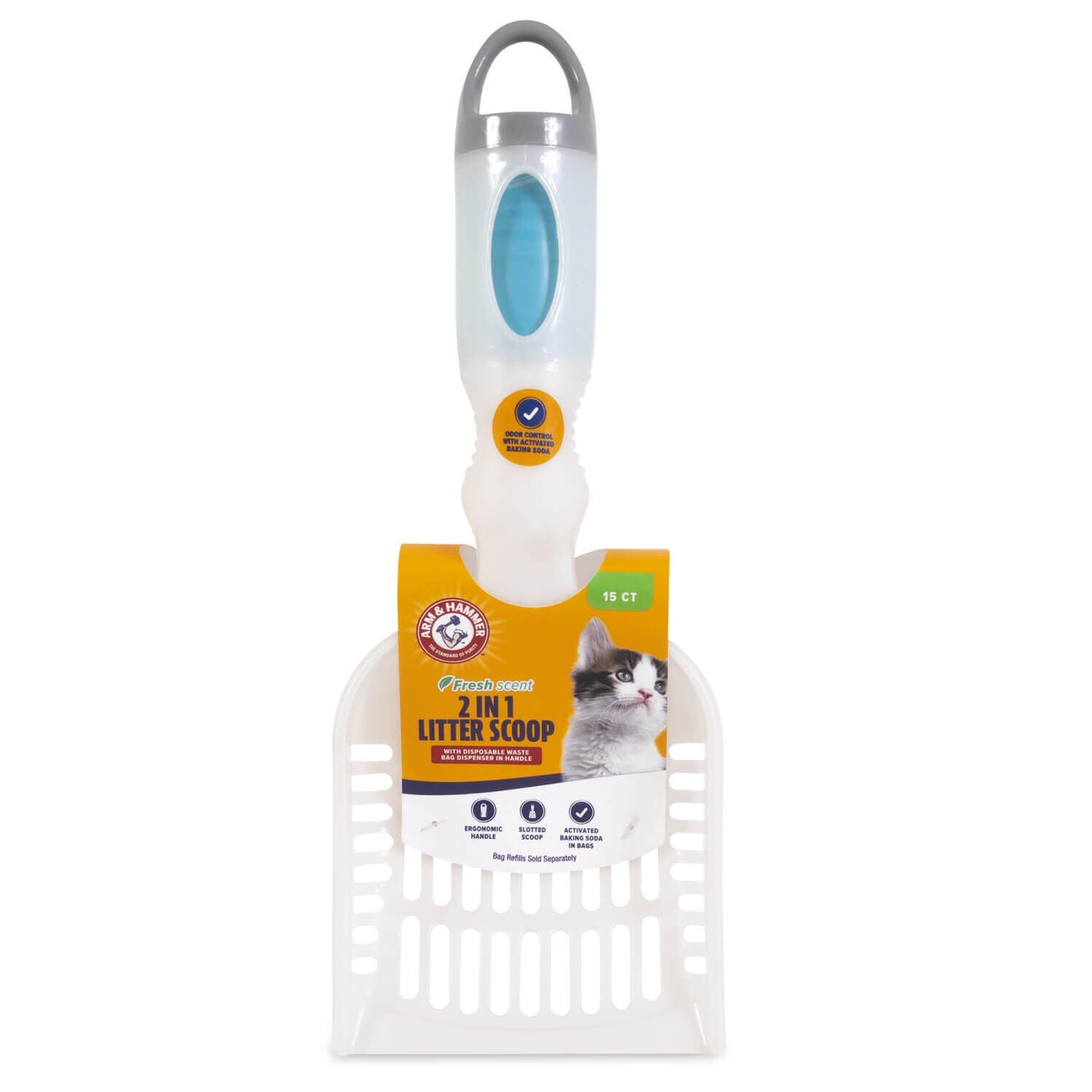 Arm & Hammer Deluxe 2-In-1 Cat Litter Scoop With Waste Bags