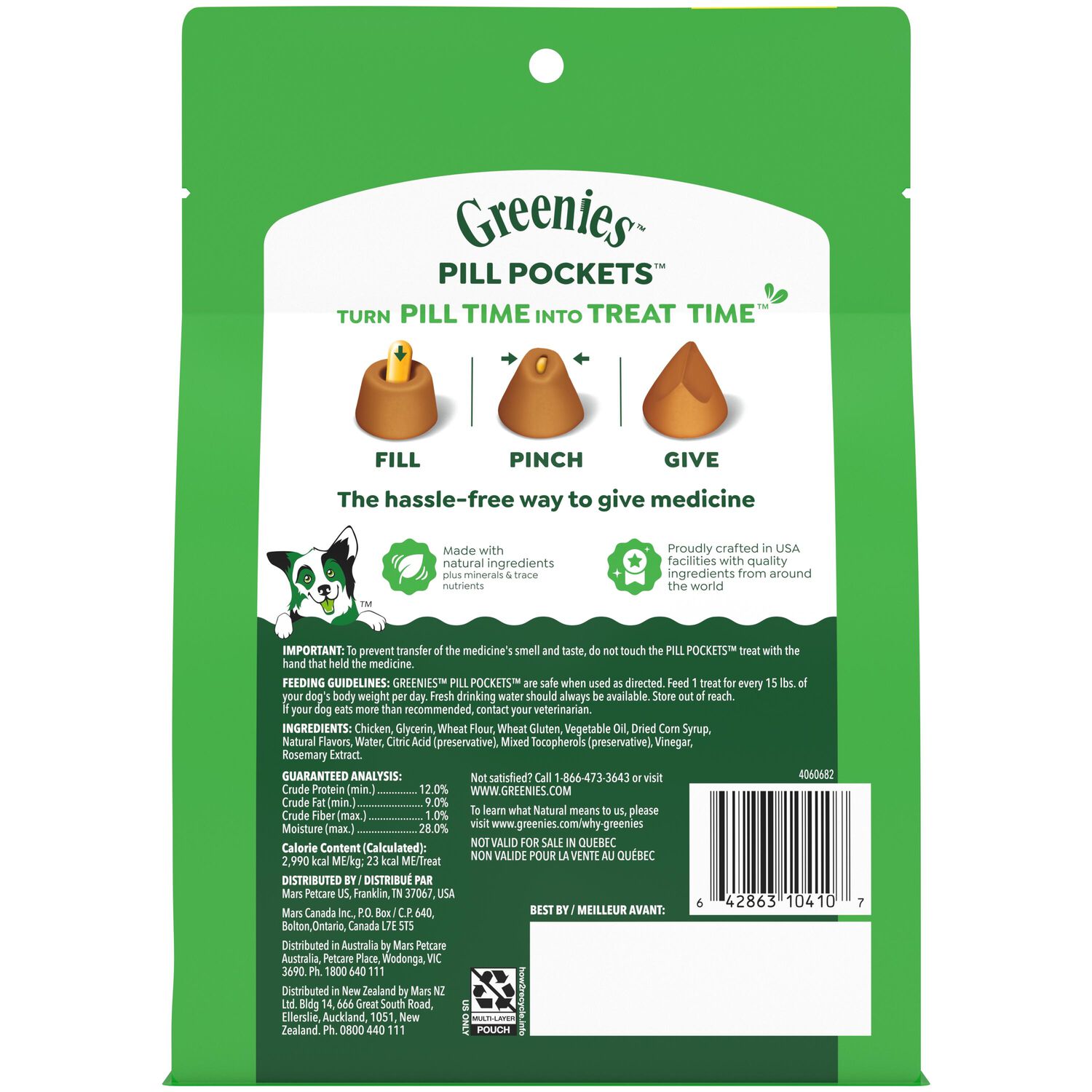 Greenies Pill Pockets Chicken Flavor Large Capsules Dog Treats , 60 Count