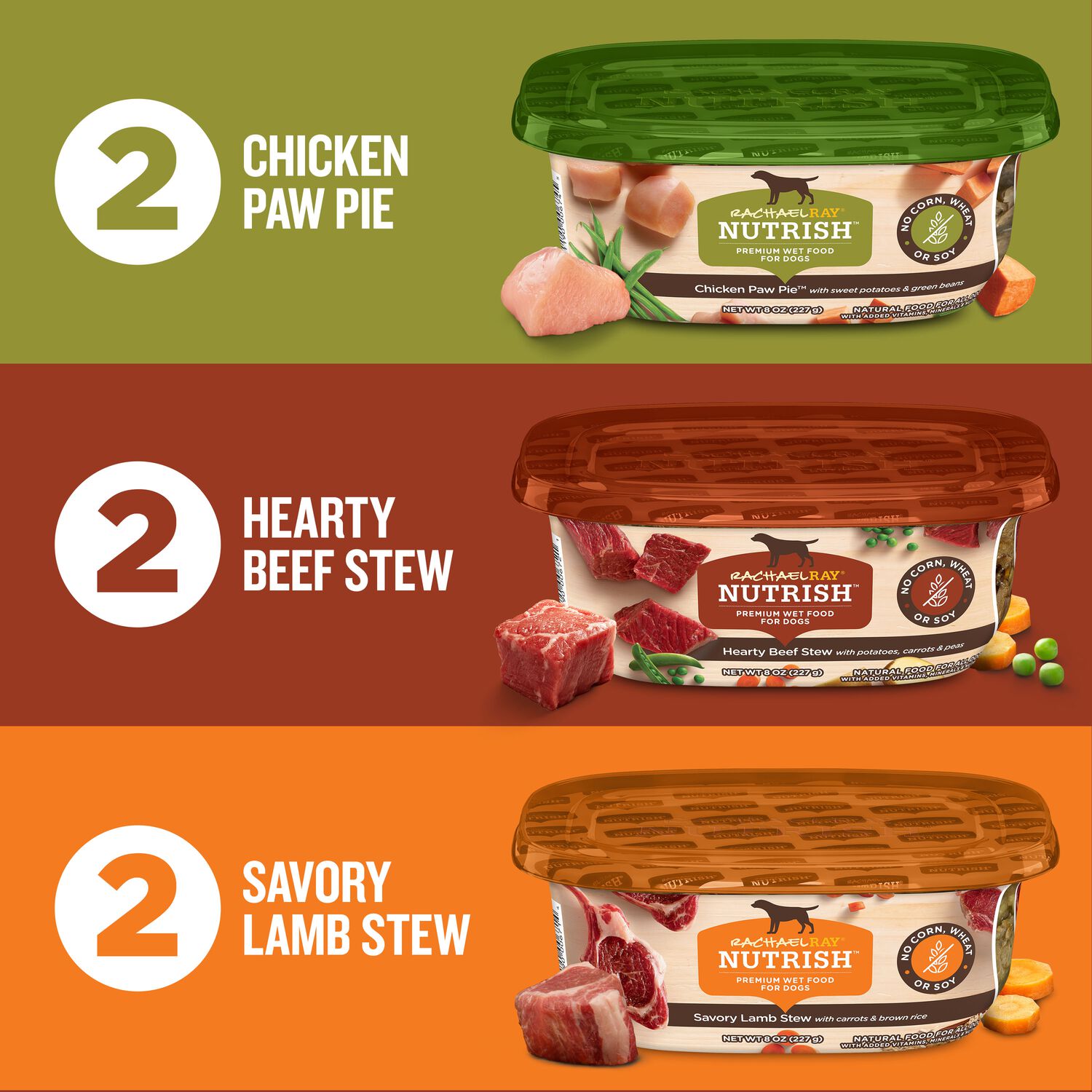 Rachael Ray&reg; Nutrish&trade; Savory Favorites Variety Pack Wet Dog Food, 8-Oz Pack Of 6