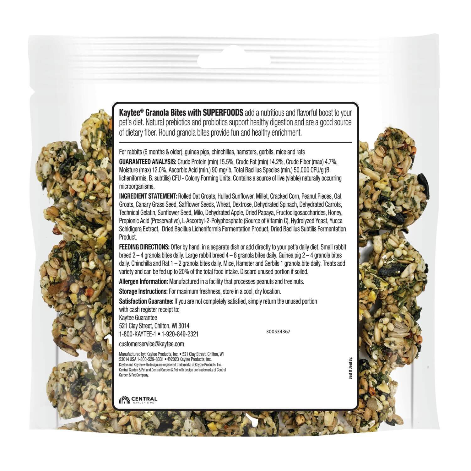 Kaytee Granola Bites With Superfoods, Spinach And Carrot