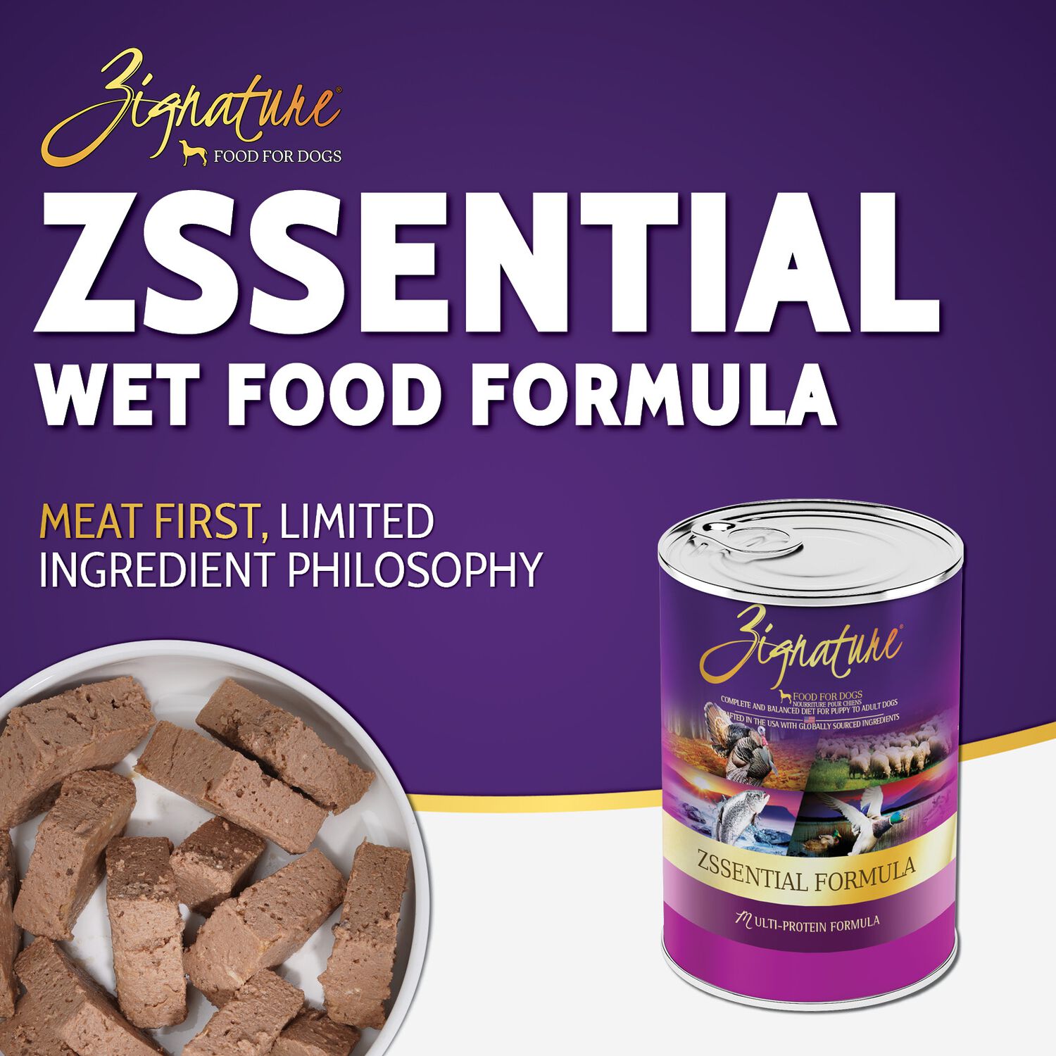 Zignature Zssential Formula Multi-Protein Wet Dog Food, 13-Oz, 12-Pack