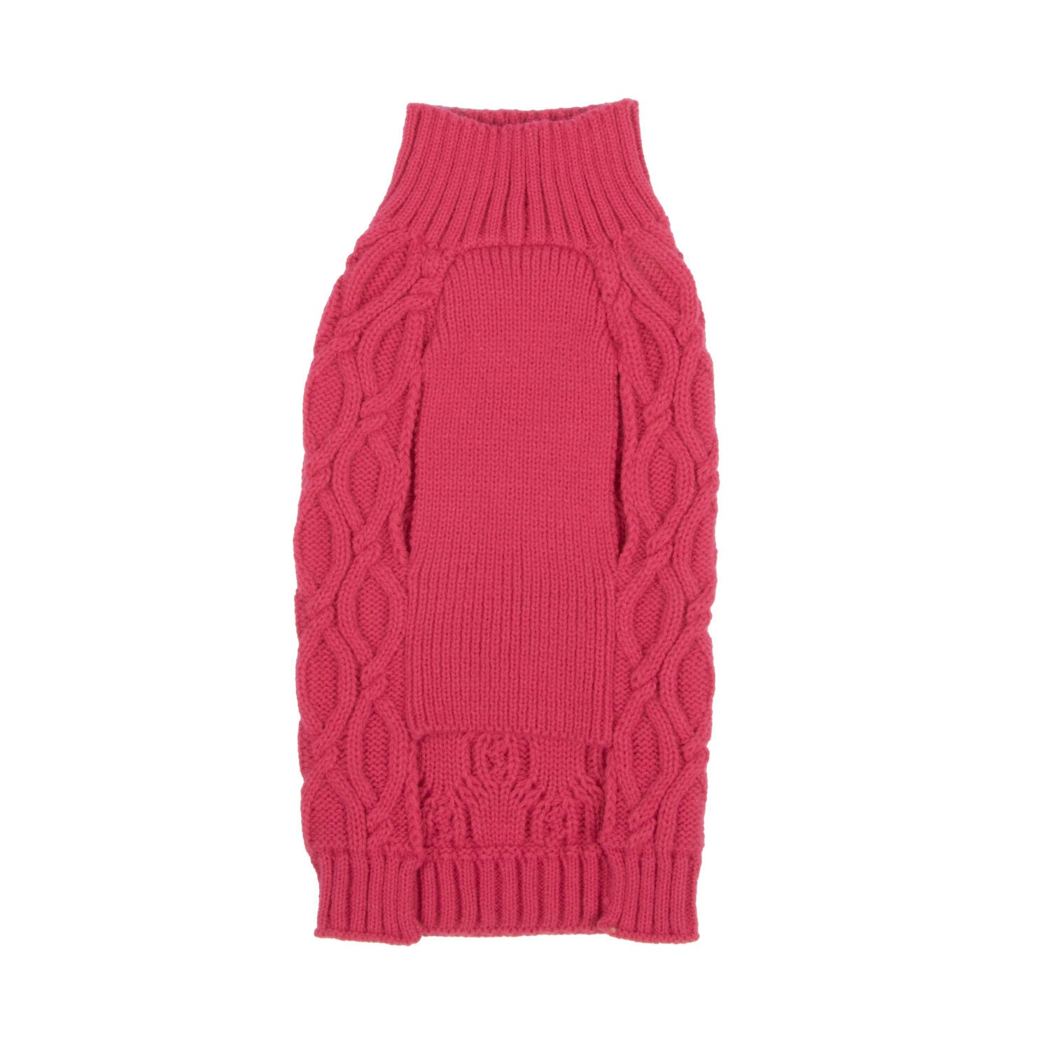 Simply Dog Pink Cable Knit Dog Sweater, Extra Large