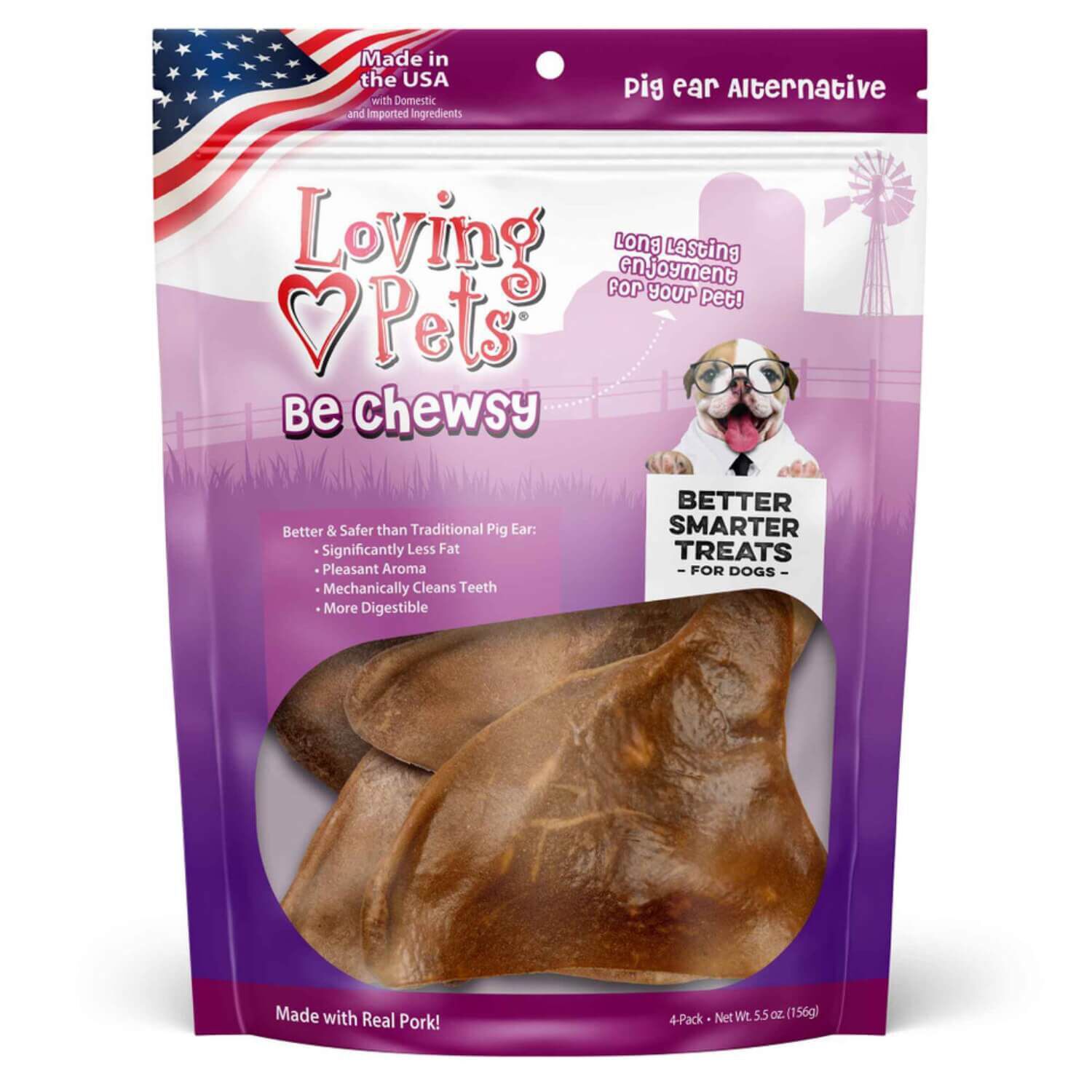 Loving Pets Be Chewsy Pig Ear Alternative Chews Dog Treats