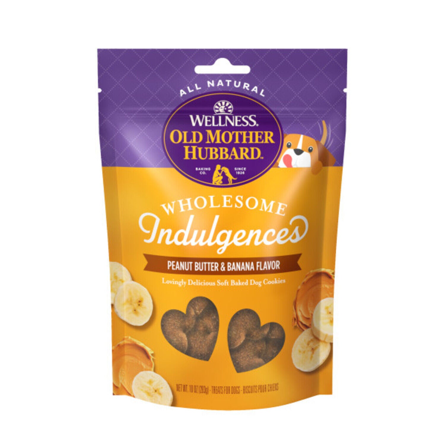 Old Mother Hubbard Wholesome Indulgences Peanut Butter & Banana Flavor Natural Dog Treats, 10 Ounces