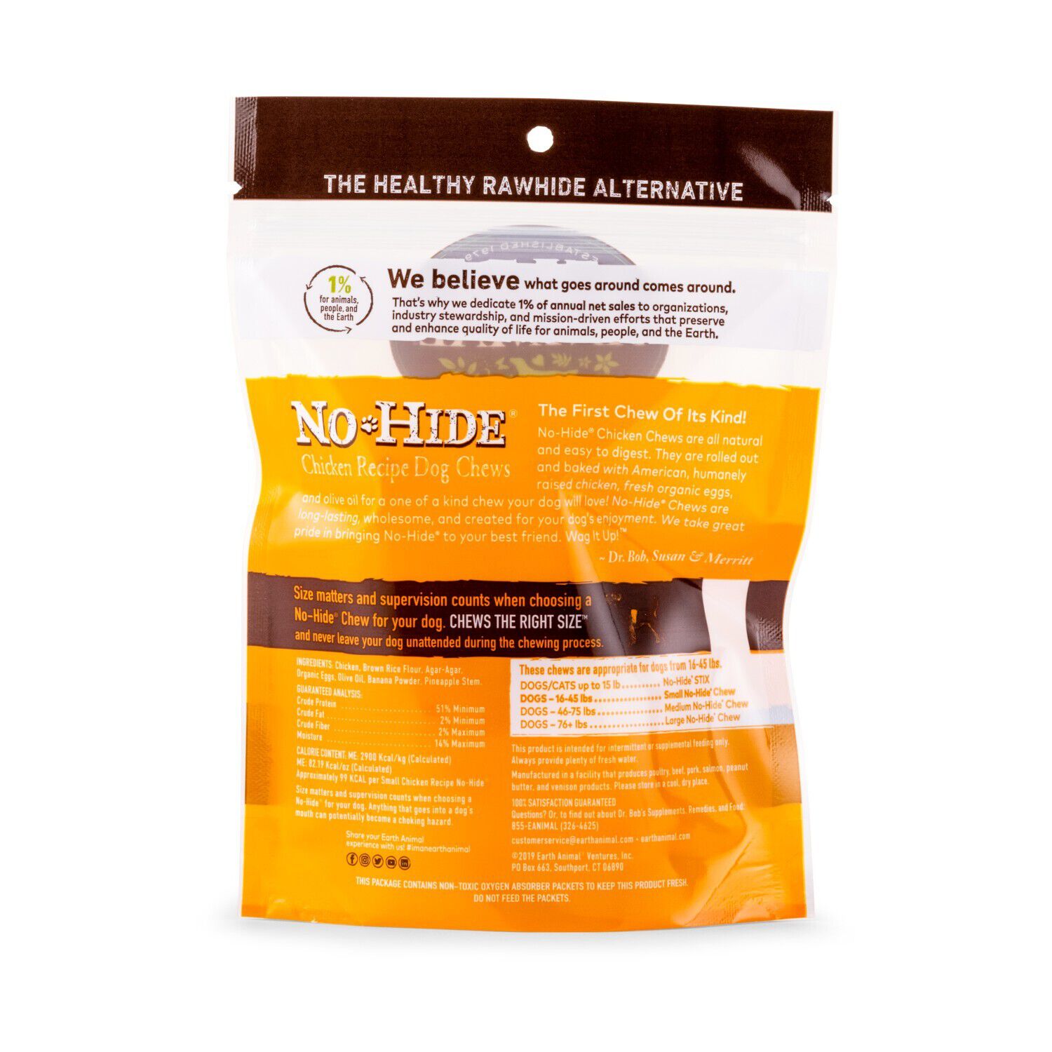 NoHide CageFree Chicken Natural Rawhide Alternative Dog Chews 2 Pack