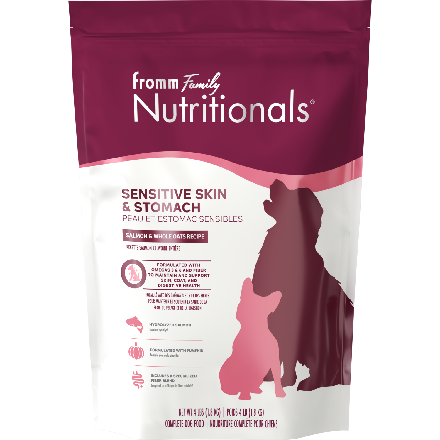 Fromm Nutritionals Sensitive Skin & Stomach Salmon & Whole Oats Dry Dog Food, 4-Lb Bag