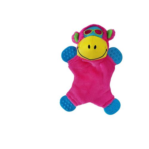 Rockin’ Plush Dudes Pink Monkey Dog Toy