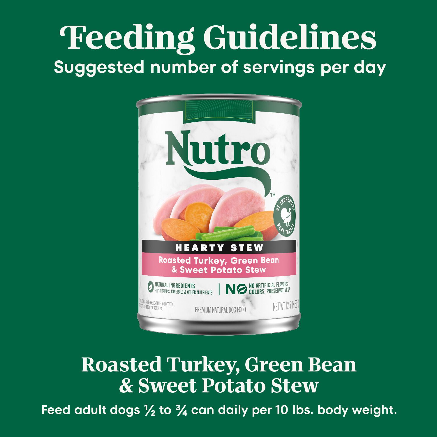 Nutro&nbsp;Hearty Stew Cuts In Gravy Roasted Turkey, Sweet Potato & Green Bean Stew Wet Dog Food, 12.5-Oz