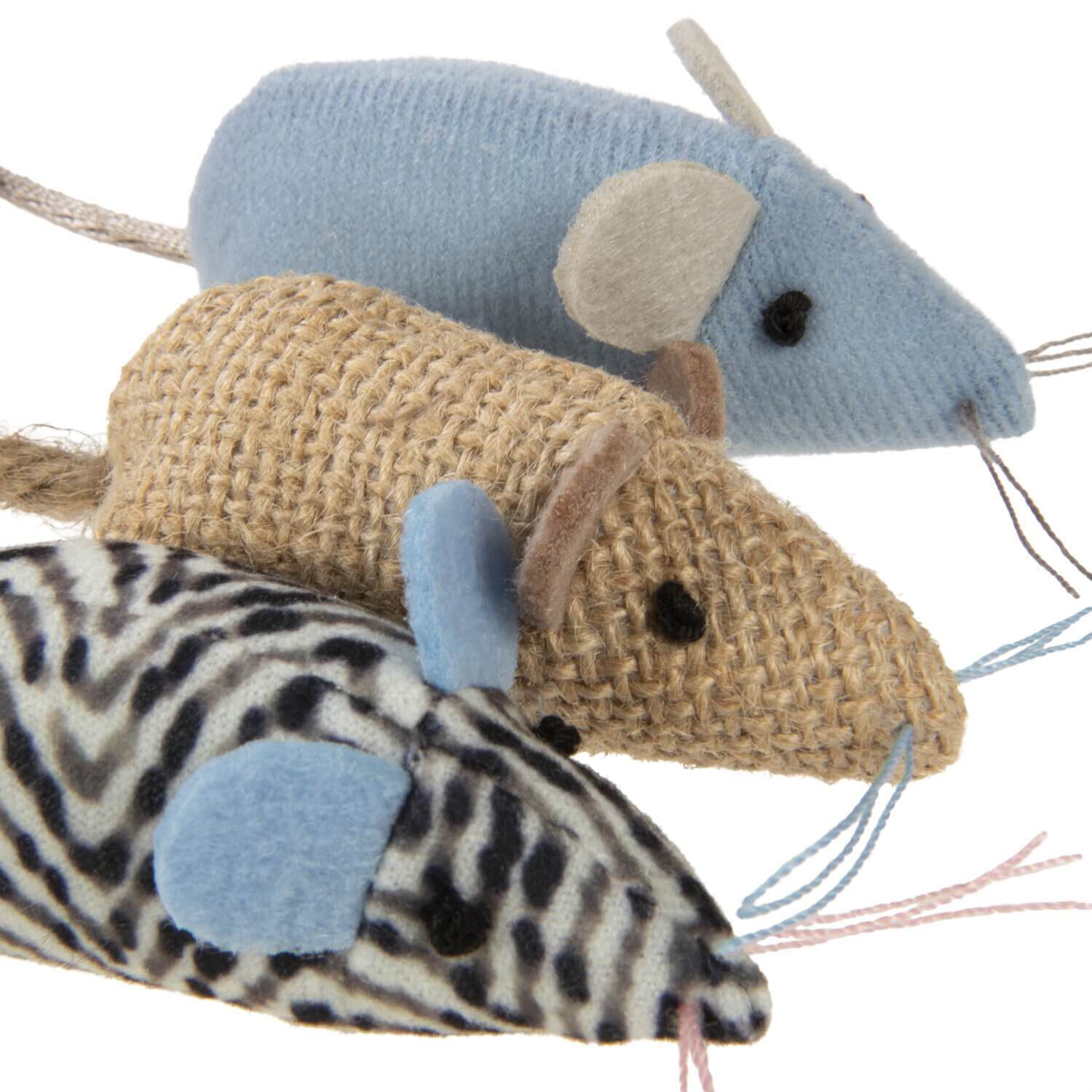 Instincts By Smartykat&reg; Catnip Caravan, Happynip Silvervine & Catnip Toss And Bat Plush Mice Cat Toys, Set Of 3