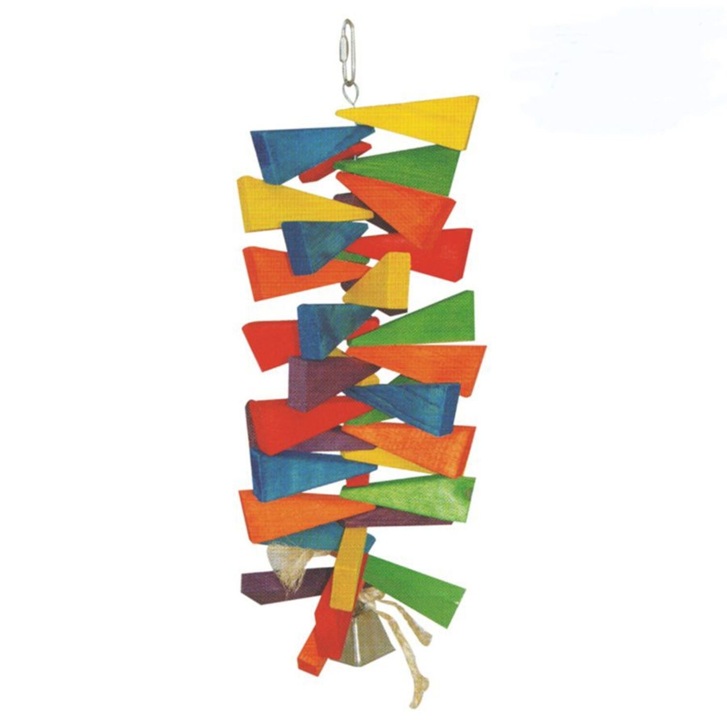 Happy Beaks Wooden Wedges Large Bells Bird Toy