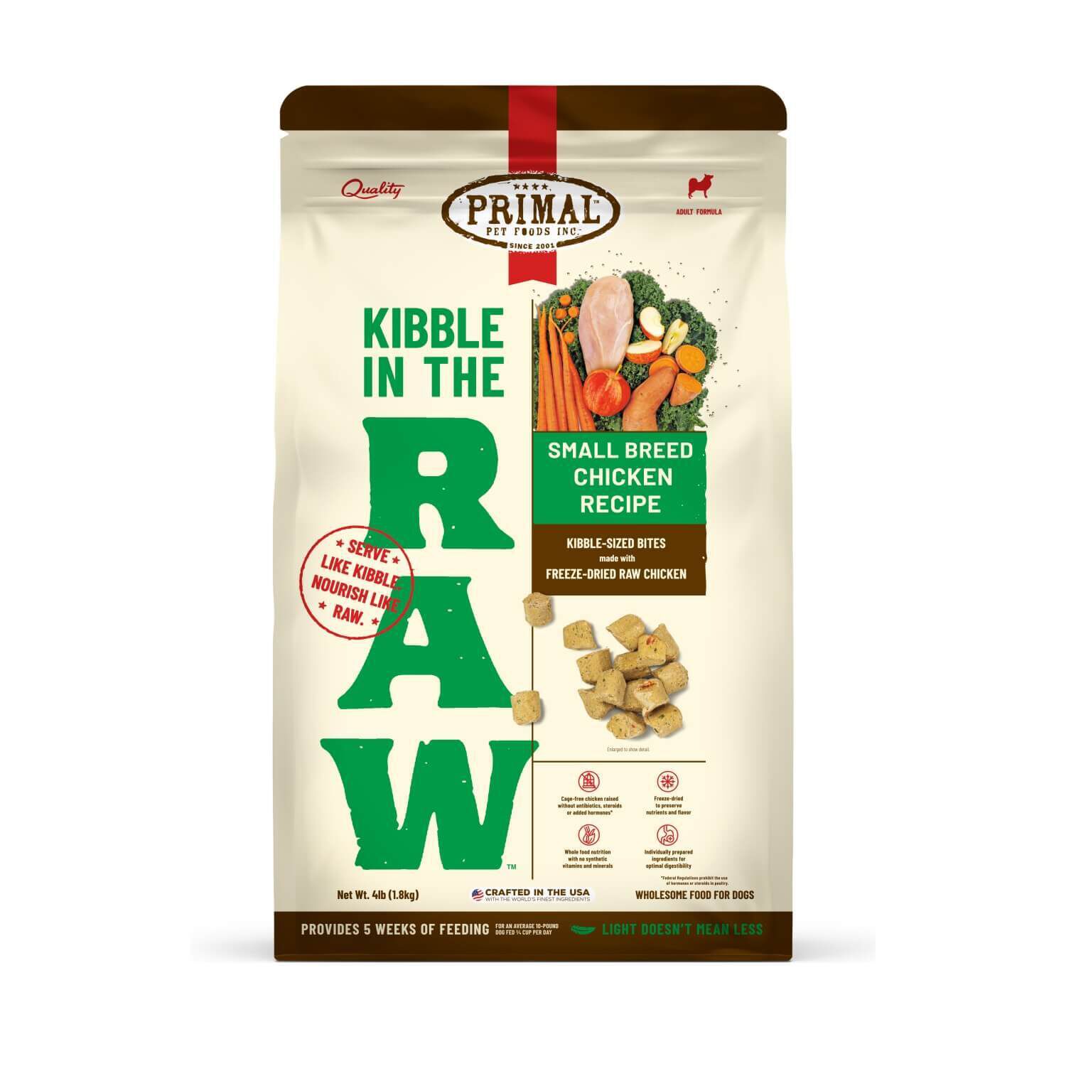 Primal Pet Foods Kibble in the Raw Small Breed Chicken Recipe for Dogs