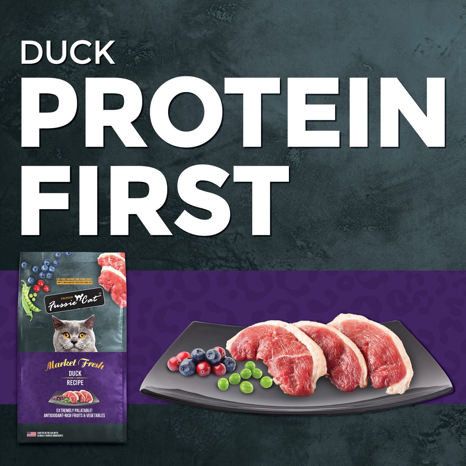 Fussie Cat Market Fresh Duck Recipe Grain-Free Dry Cat Food, 3.5Lb