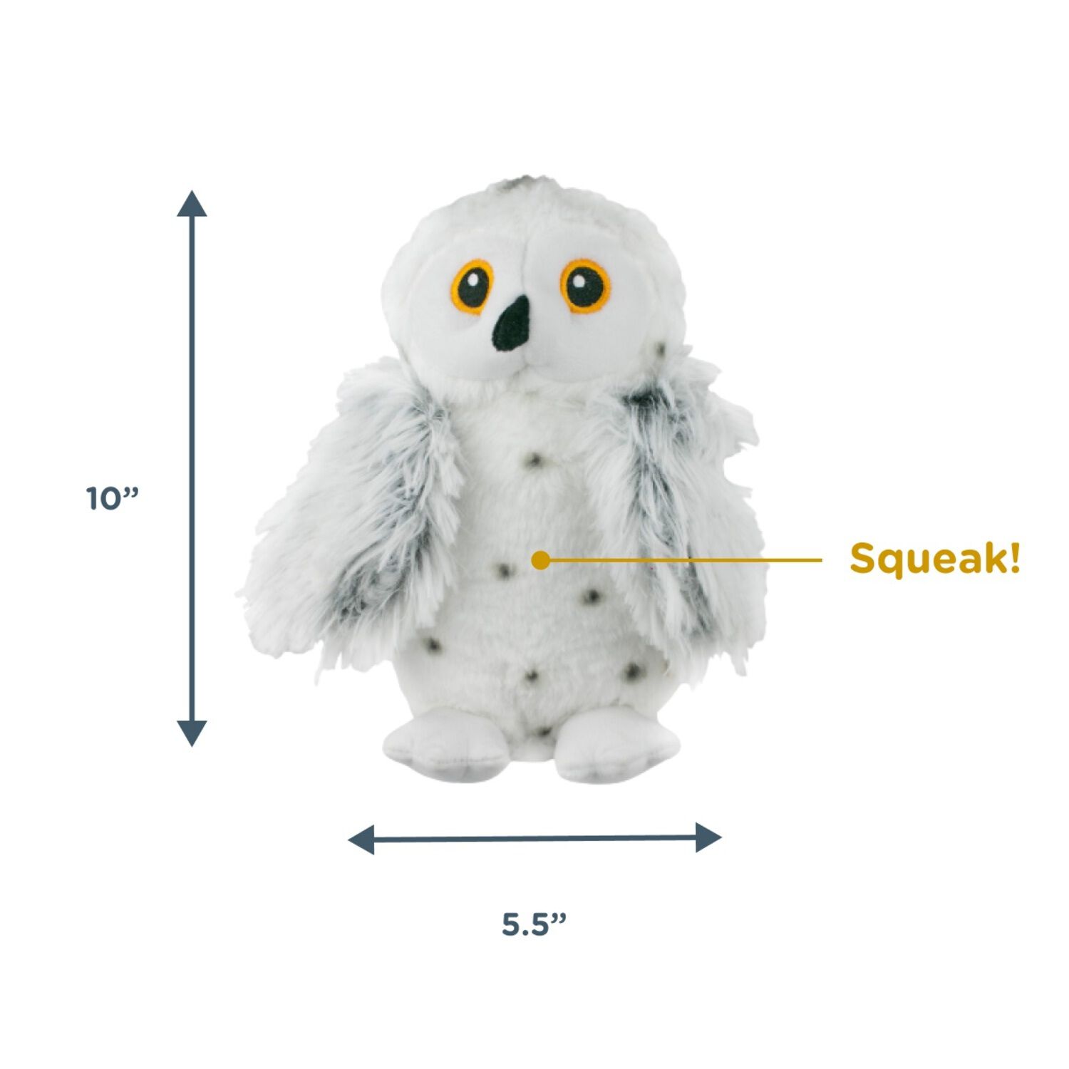 Tall Tails Animated Snow Owl Plush Dog Toy, 10"