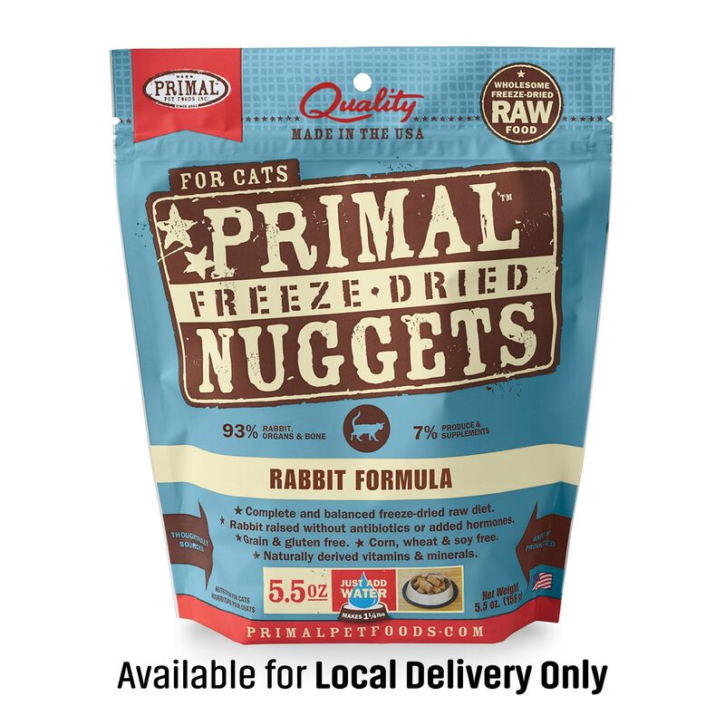 Primal Freeze Dried Cat Food Nuggets, Rabbit Formula