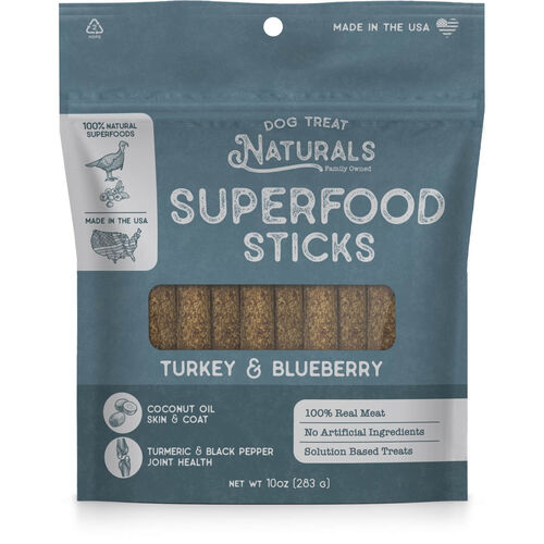 Dog Treat Naturals Turkey And Blueberry Super Foods Stick Dog Treats