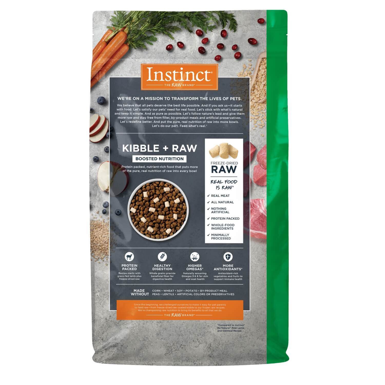 Instinct Raw Boost Whole Grain Real Lamb & Oatmeal Recipe Dry Dog Food, 3.5-Lb Bag
