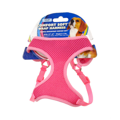 Comfort Soft Wrap Adjustable Dog Harness - Pink