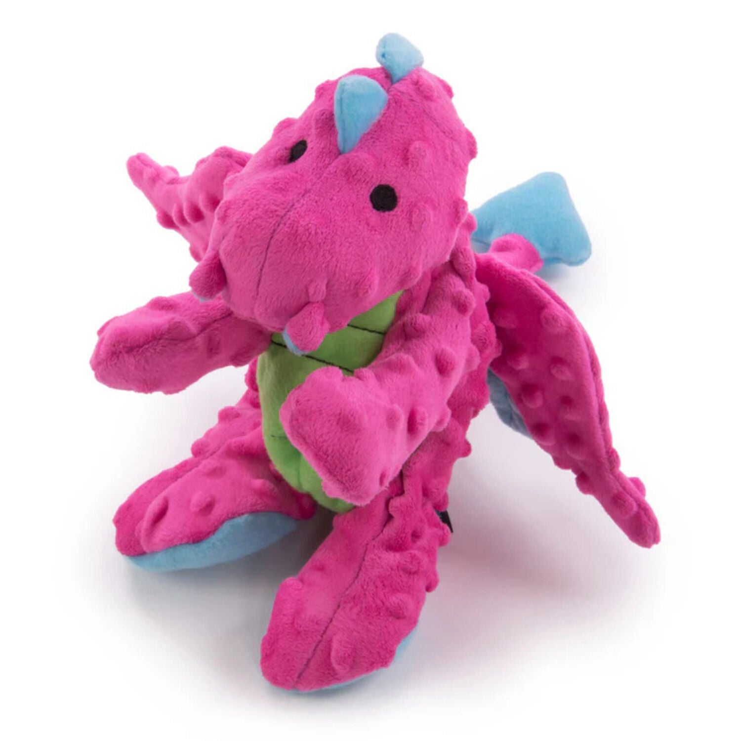 Godog Dinos T-Rex Plush Squeaky Dog Toy, Orange, Medium