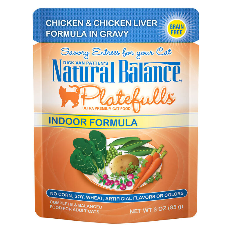 Platefulls Indoor Chicken & Chicken Liver Formula In Gravy Pouch Cat Food image number 1