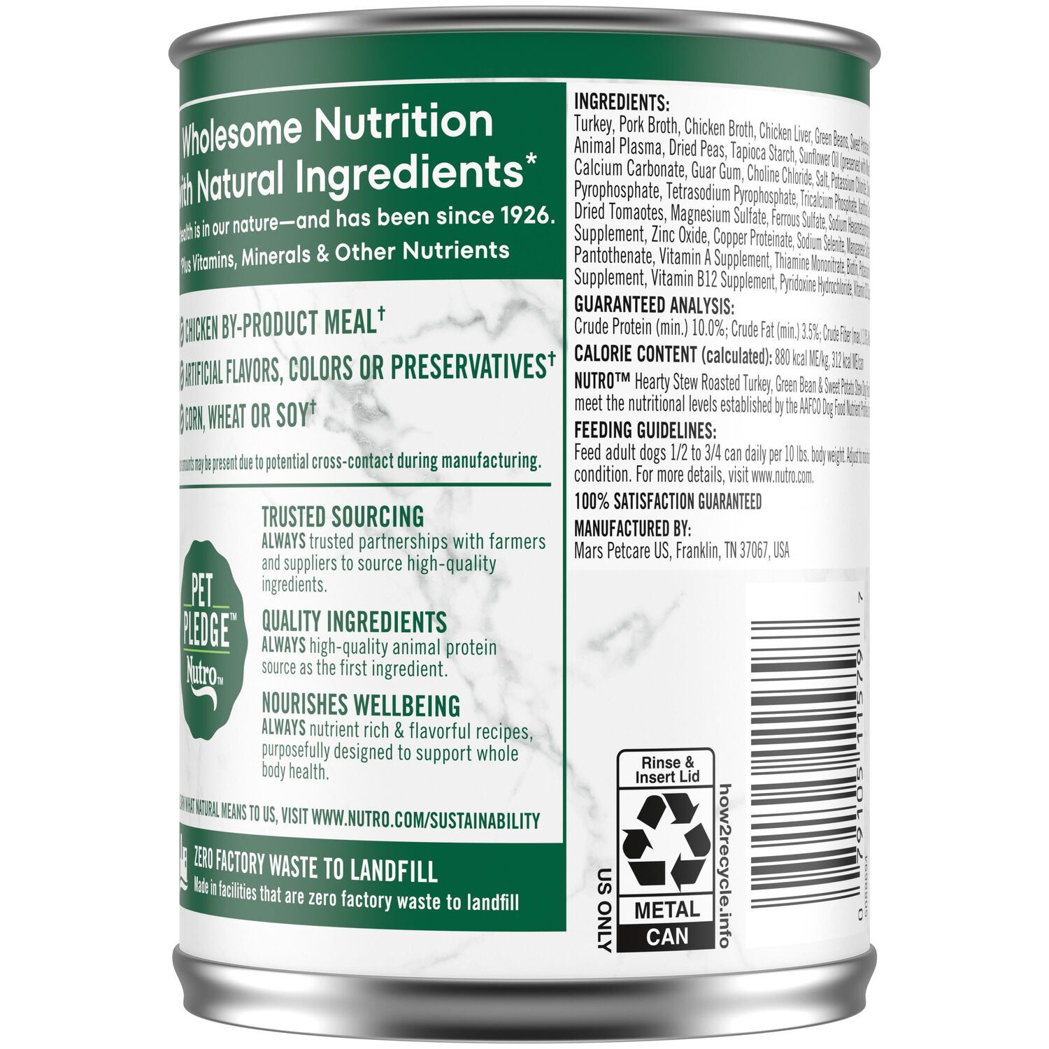 Nutro&nbsp;Hearty Stew Cuts In Gravy Roasted Turkey, Sweet Potato & Green Bean Stew Wet Dog Food, 12.5-Oz