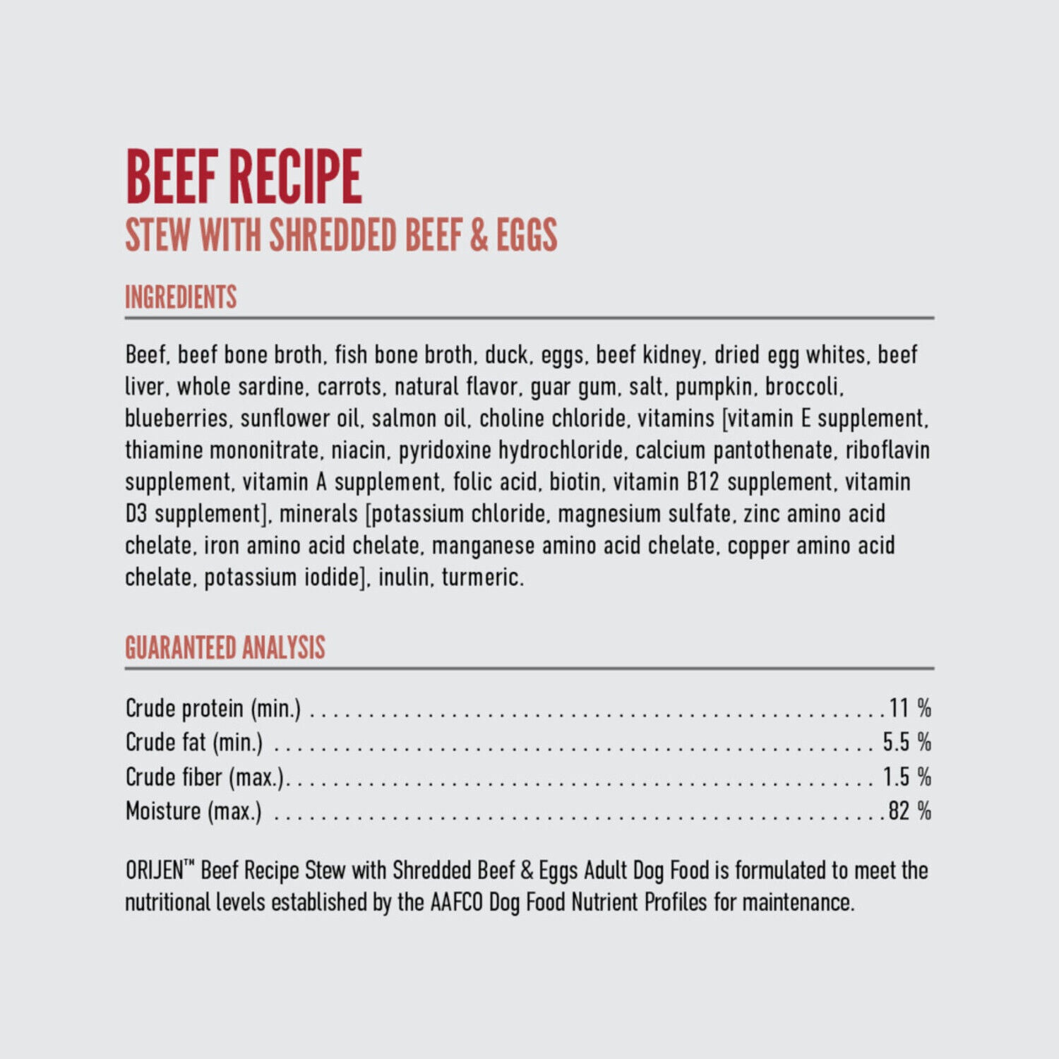 Orijen Real Meat Shreds Wet Dog Food, Beef Stew Recipe 12-Pack - 12.8-Oz