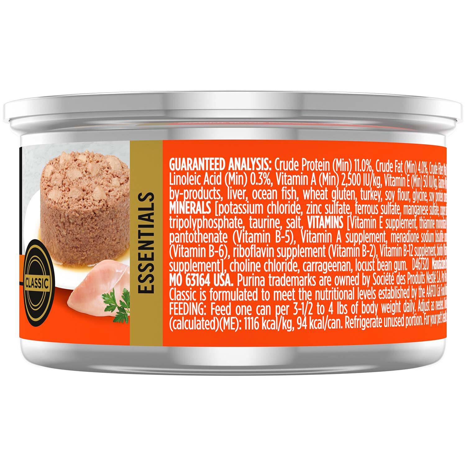 Purina Pro Plan Complete Essentials Classic Chunky Chicken Entree Adult Wet Cat Food, 3-Oz Can