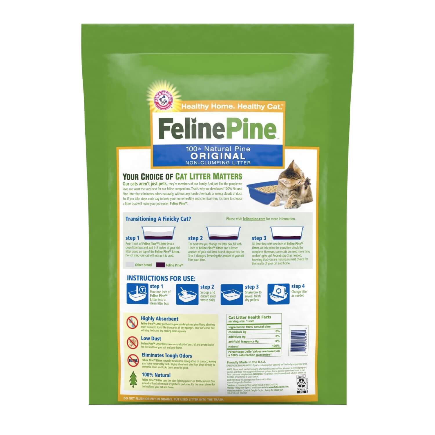 Arm & Hammer Feline Pine Original Non-Clumping Natural Cat Litter