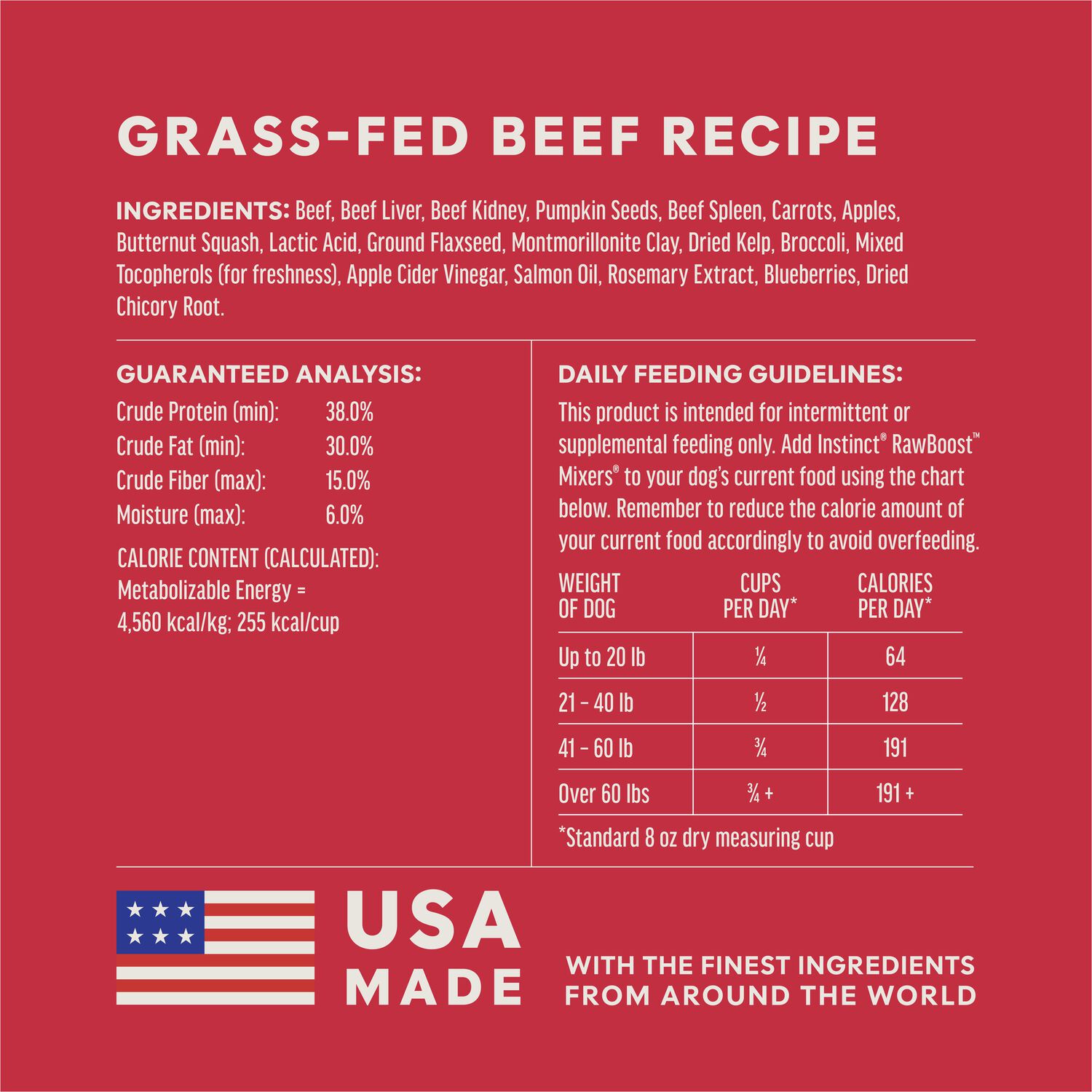 Instinct Freeze-Dried Raw Boost Mixers Grain-Free Beef Recipe Dog Food Topper, 6-Oz Bag