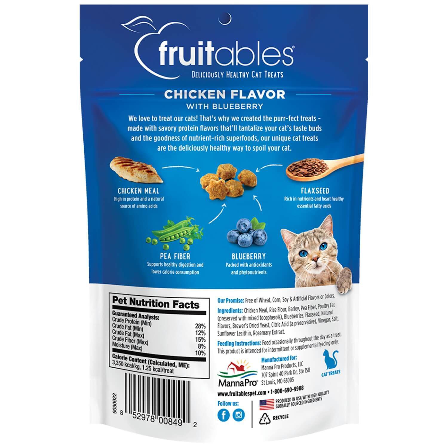 Fruitables Crunchy Chicken & Blueberry Cat Treats