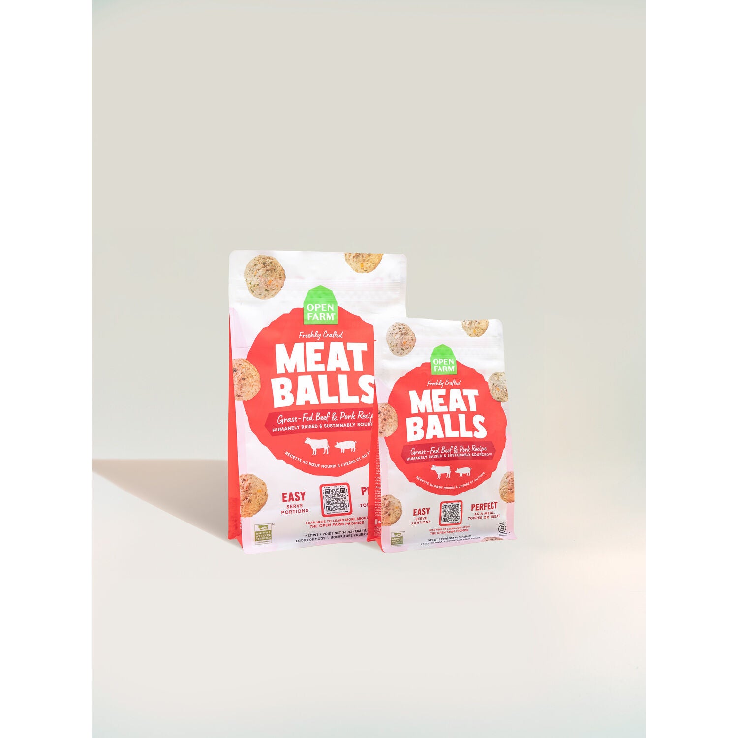 Open Farm Freshly Crafted Meatballs Frozen Dog Food- Grass-Fed Beef & Pork Recipe