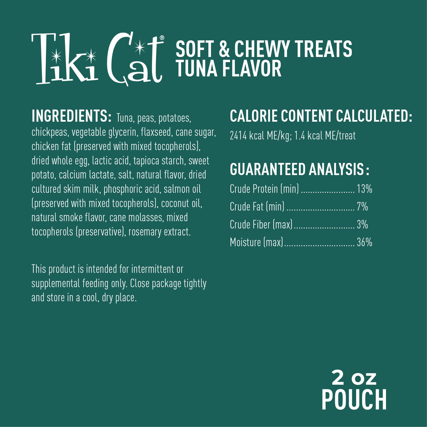Tiki Cat Soft & Chewy Tuna Flavor Cat Treats, 2-Oz Bag
