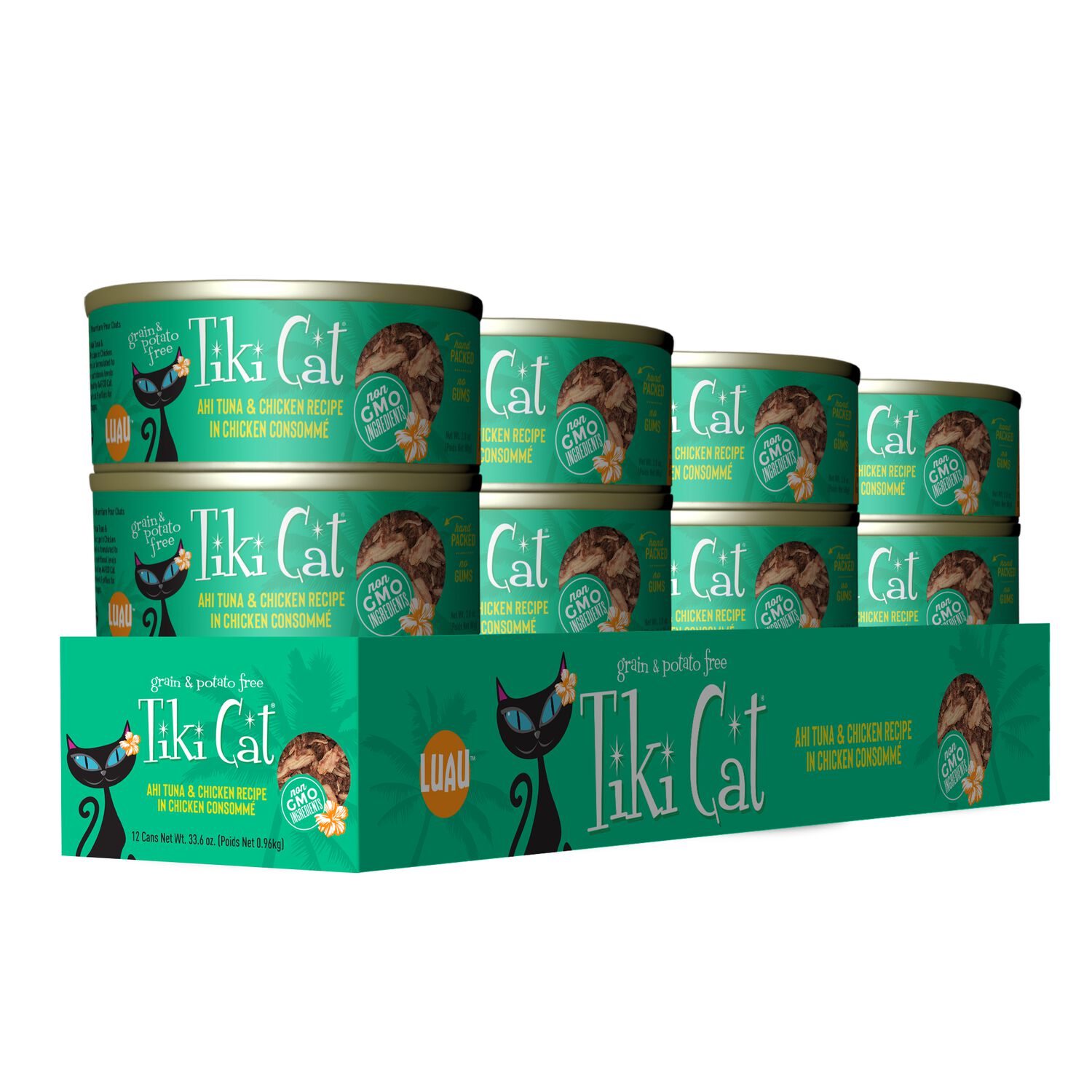 Tiki Cat Luau Wet Cat Food, Ahi Tuna & Chicken, 2.8-Oz Can 12-Count