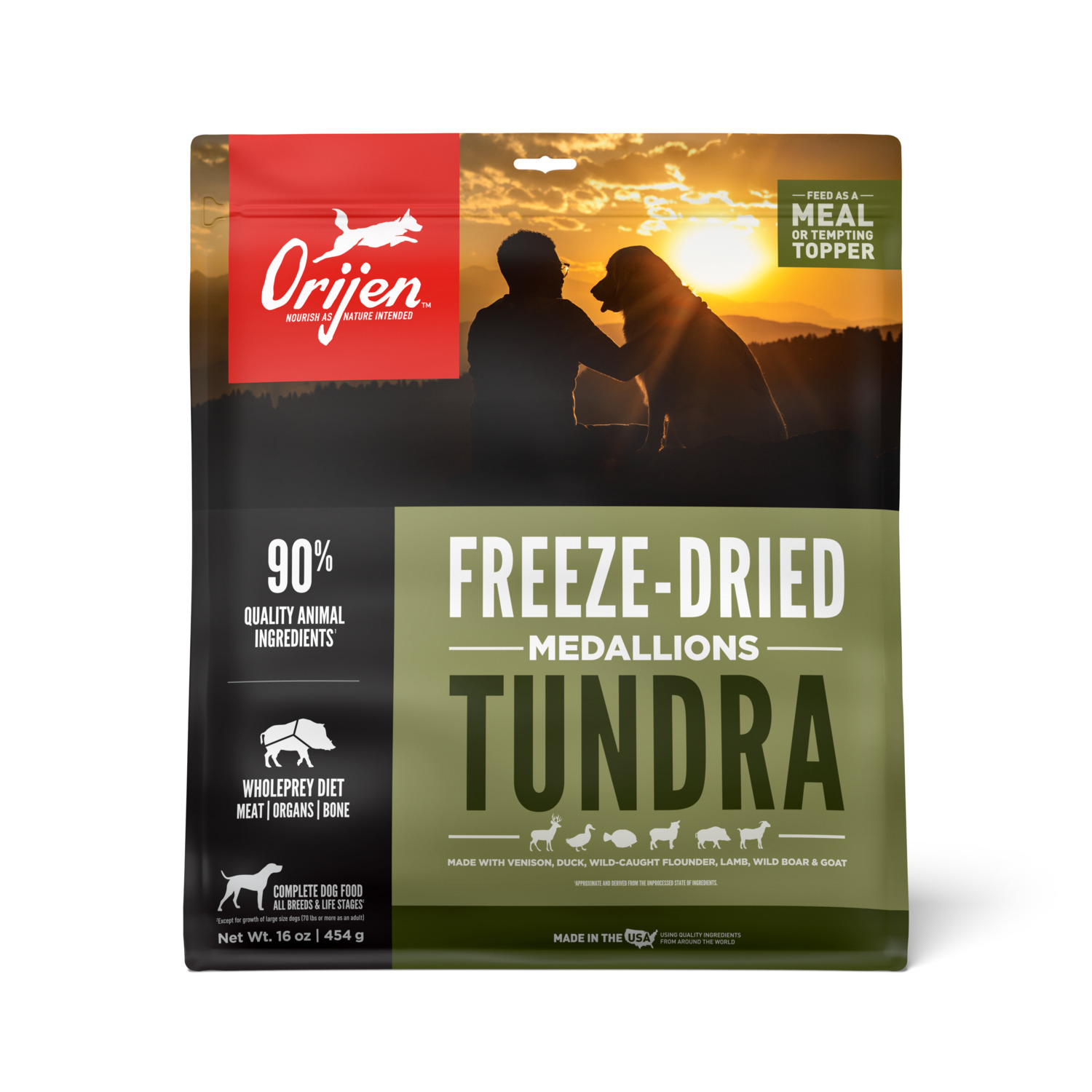 Orijen Grain-Free High-Protein Freeze-Dried Dog Food & Topper, Tundra Recipe