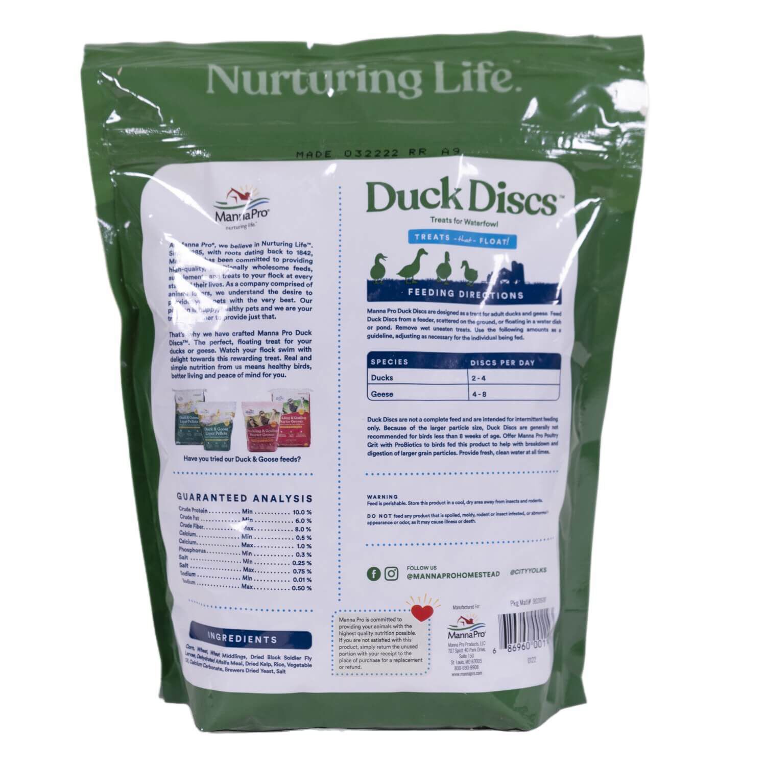Manna Pro Duck Discs Floating Treats For Waterfowl