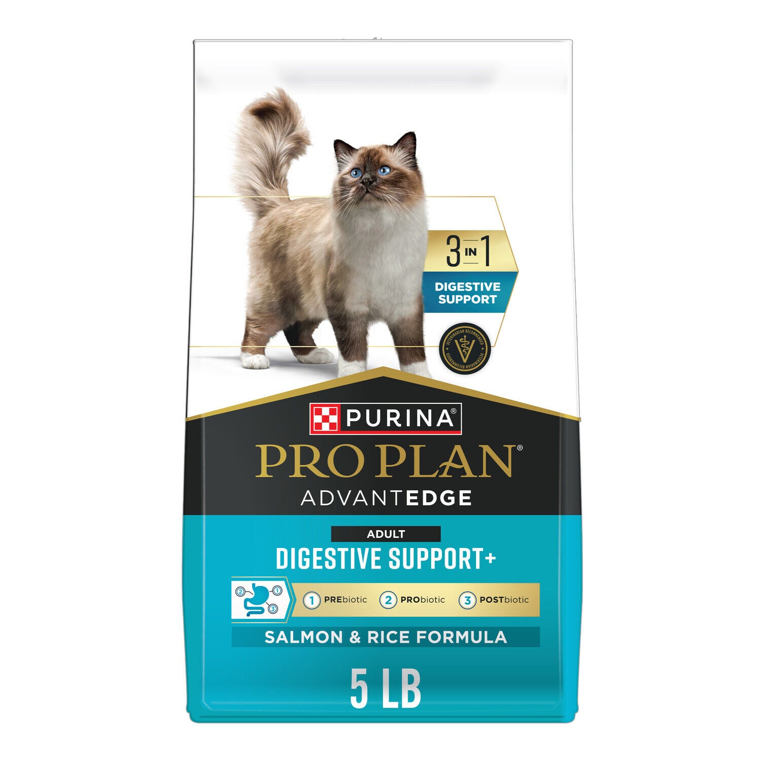 Purina Pro Plan Advantedge Digestive Support Plus Adult Salmon And Rice Formula Dry Cat Food - 3-Lb. Bag