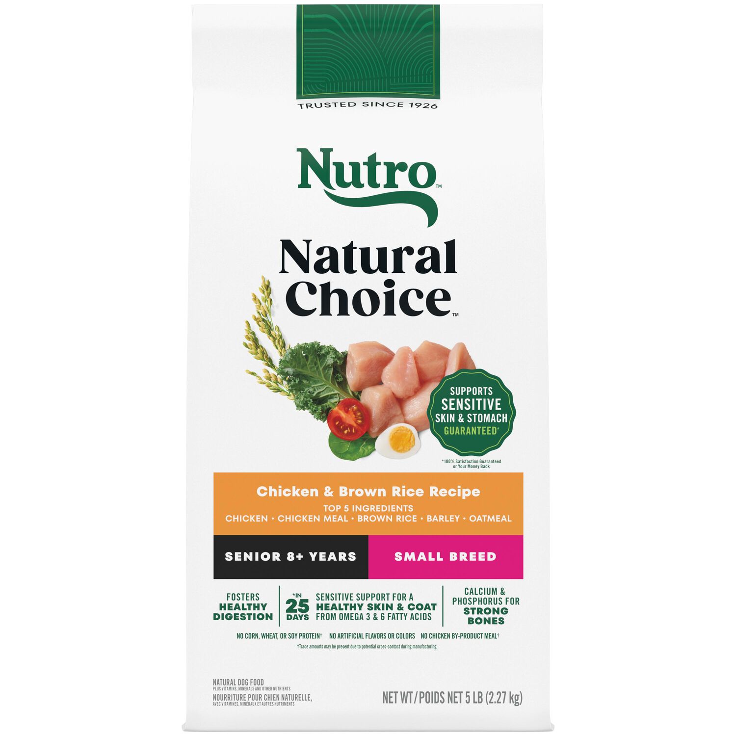 Nutro Natural Choice Small Breed Senior Chicken, Whole Brown Rice & Sweet Potato Recipe Dog Food, 5-Lb
