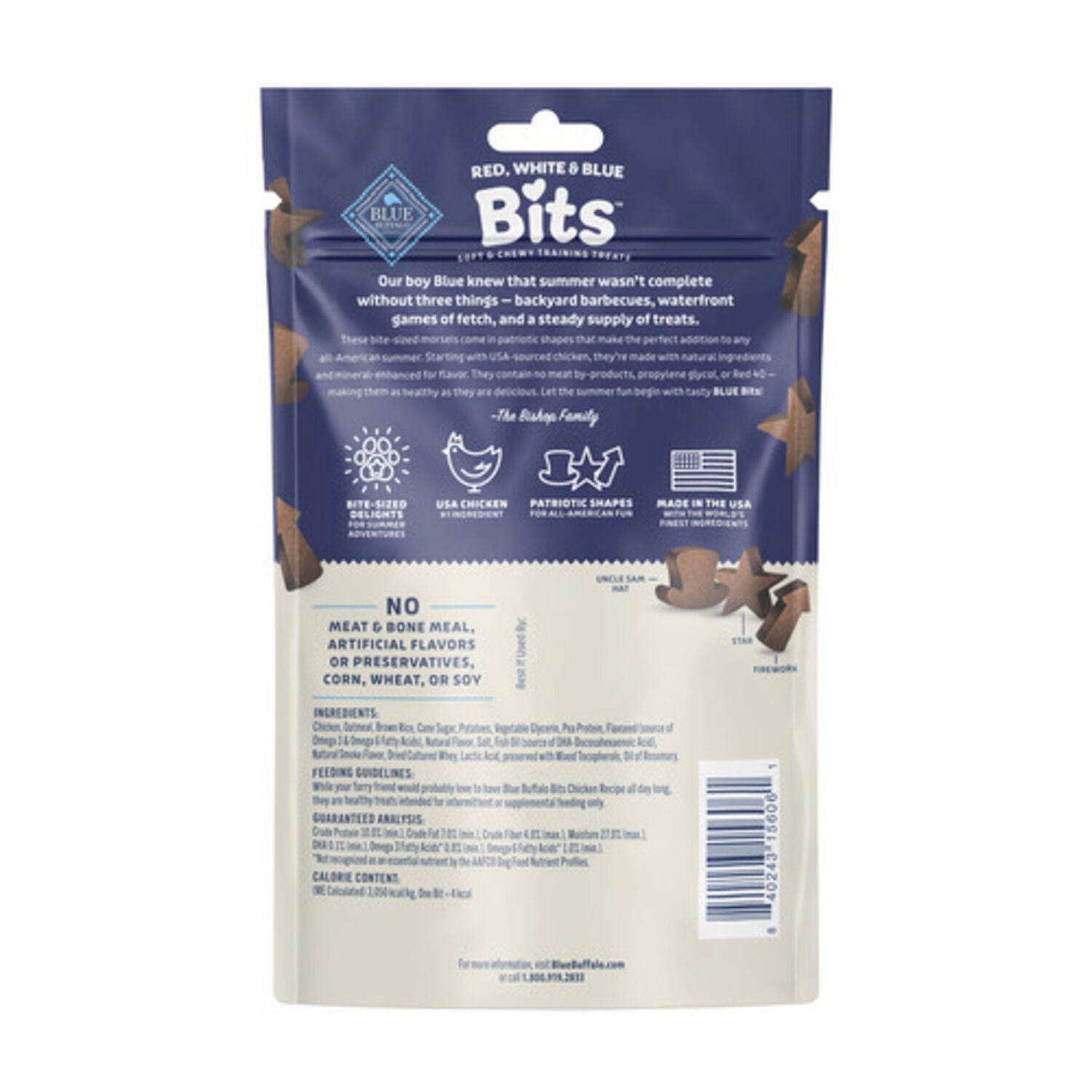 Blue Buffalo Bits Red, White & Blue Soft & Chewy Dog Training Treats, Chicken Recipe, 4.5-Oz